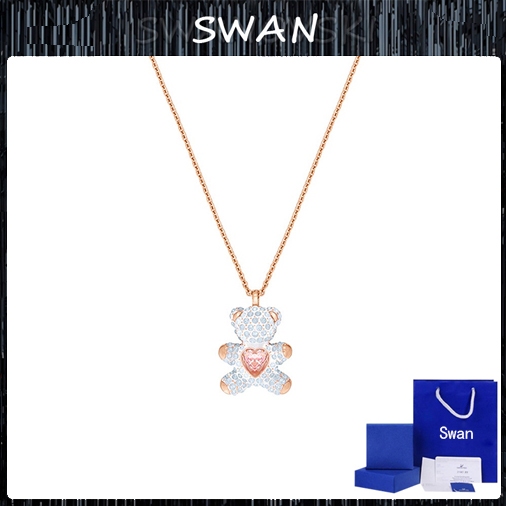 SWAN TEDDY TEDDY Bear Charm Unlimited Female Necklace Clavicle Chain จี้หรูหราประณีต (กล่องของขวัญ)