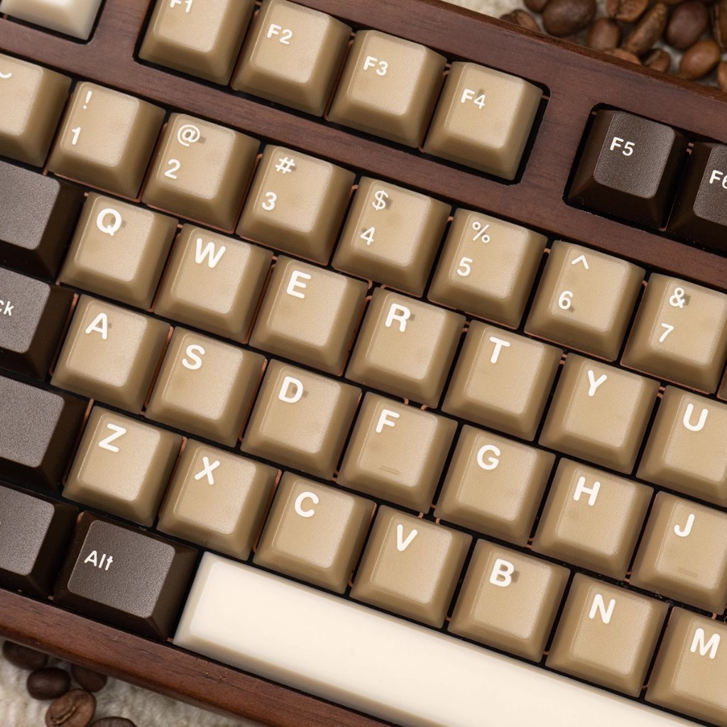 Fresh Coconut Latte Semi-Transparent Doubleshot Keycaps สําหรับคีย์บอร์ดแบบกลไก - PBT + PC Cherry Profile - รูปที่ 4