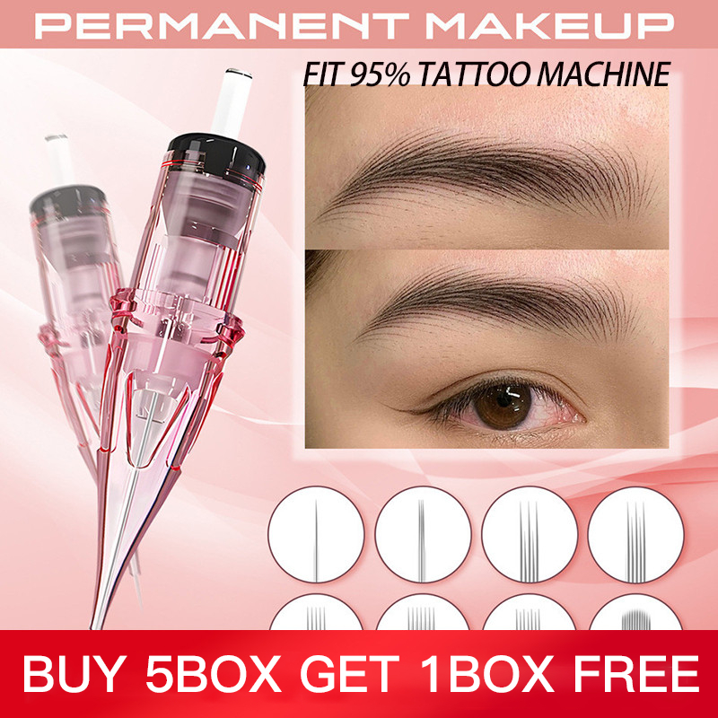 Available/ซื้อ 5 กล่องรับ 1 กล่องฟรีNew 10 ชิ้น/กล่อง DRAGONHAWK Pink Tattoo Eyebrow Machine ปากกาถาวร Makup สักเครื่อง 0.35 1rl 3rl 5F 3KF เปลี่ยนอุปกรณ์