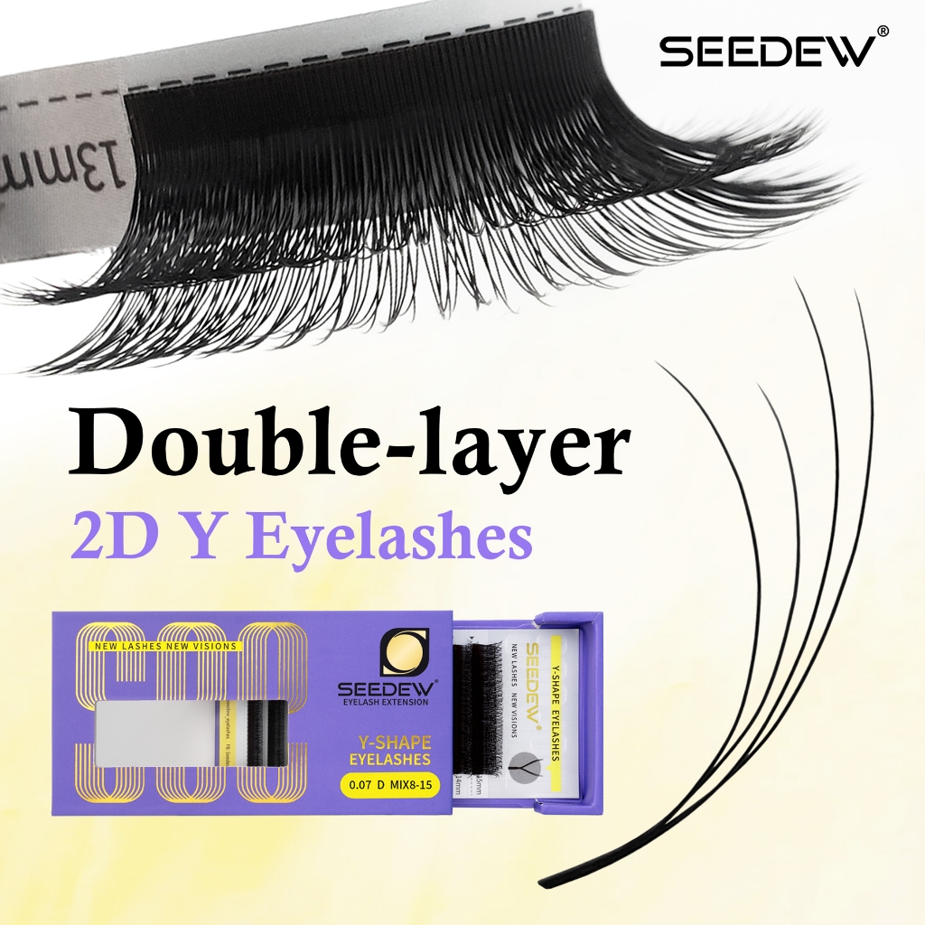 SEEDEW หลายชั้น YY ขนตาปลอม Professional Lashes Double Layer YY ขนตา Extensions