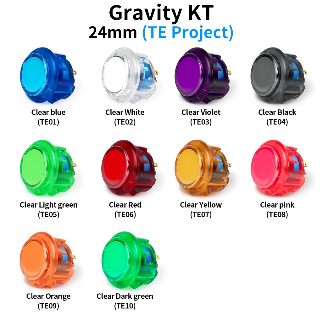 QANBA Gravity KT Arcade ปุ่ม 24 มม.ปุ่มอาเขตอุปกรณ์เสริมสวิทช์ Travel ปรับจอยสติ๊ก DIY อุปกรณ์เสริม