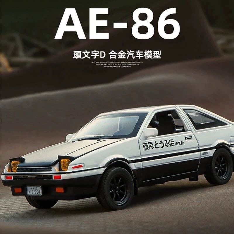 Initial D AE86 โมเดลรถจําลองโมเดลรถของเล่นเด็กเริ่มต้นร้านเต้าหู้โมเดลรถ 1: 32