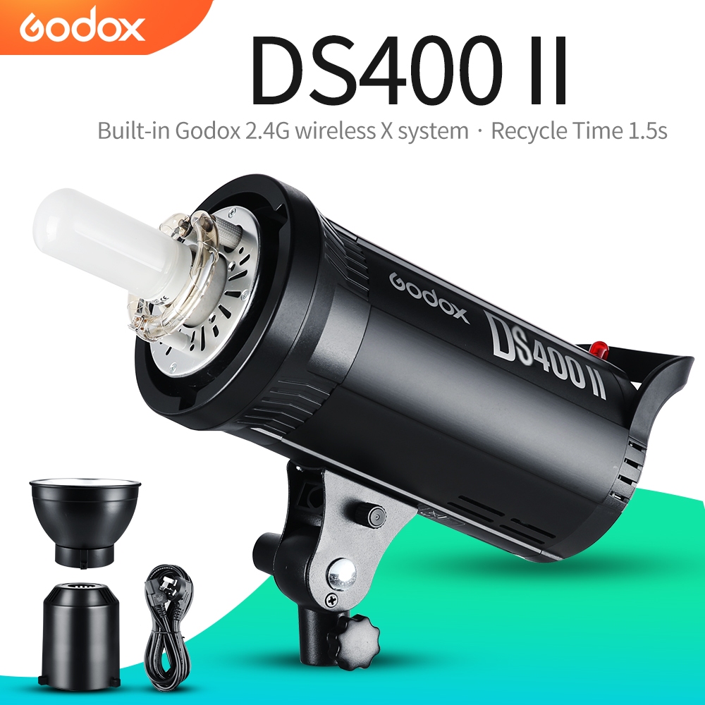 Godox DS400II 400W สตูดิโอไฟแฟลช Bowens Mount Strobe โคมไฟหัวการถ่ายภาพสตูดิโอแฟลช