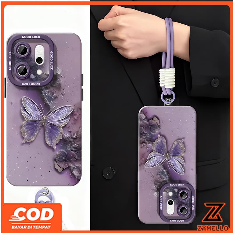 เคสสําหรับ Honor X9C X7C X8C X9A X9B X7B X8B X7A X5B Honor 400 สวยหรูมีสไตล์ฟอยล์ทองผีเสื้อเชือกเส้นเล็กกันกระแทกเคสโทรศัพท์TPU