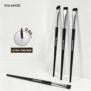 MAANGE 4Pcs ชุดแปรงแต่งหน้าคุณภาพสูงทนทานมุมคิ้วแปรงตาไลน์แปรงผสมชุดสีดํา 52047