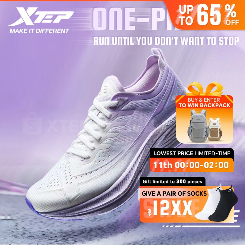 【xtep】 One Piece 3.0 | ใหม่ฤดูใบไม้ร่วง มีระบบระบายอากาศ ดูดซับแรงกระแทก สำหรับวิ่งของผู้หญิง