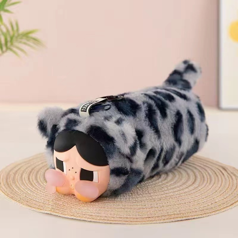 CRYBABY Ocelot Series กระเป๋าเครื่องเขียนตุ๊กตาไวนิลกระเป๋าแต่งหน้ากล่องดินสอ