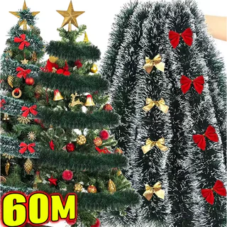 2m คริสต์มาสสีเขียว Cane Ribbons Garland เครื่องประดับต้นคริสต์มาส Cane ริบบิ้นพวงหรีดแขวน Pendents DIY Home Party Decor อุปกรณ์