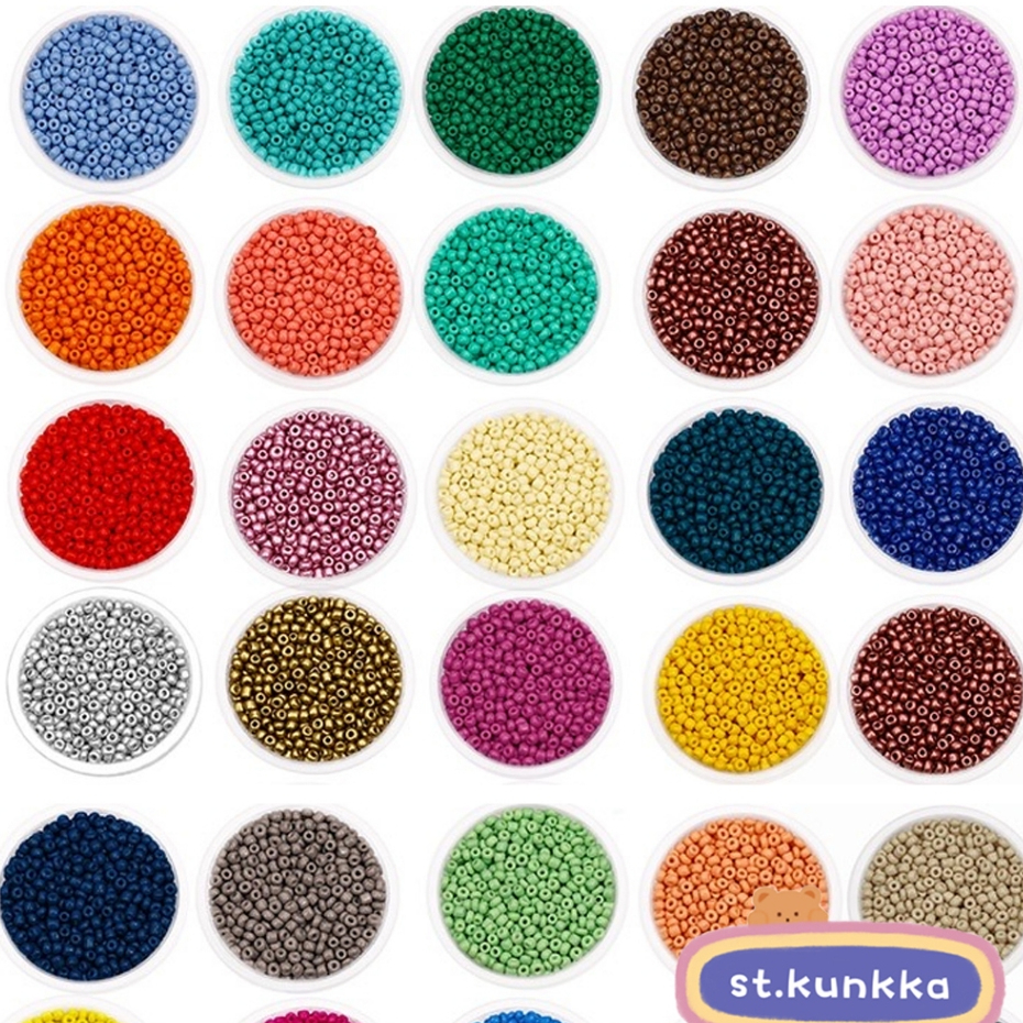 St.kunkka  3 มม  150 ชิ้น ลูกปัดแก้วสี วสําหรับทําสร้อยคอ สร้อยข้อมือ ลูกปัดเม็ดทราย ลูกปัดลูกเดือย