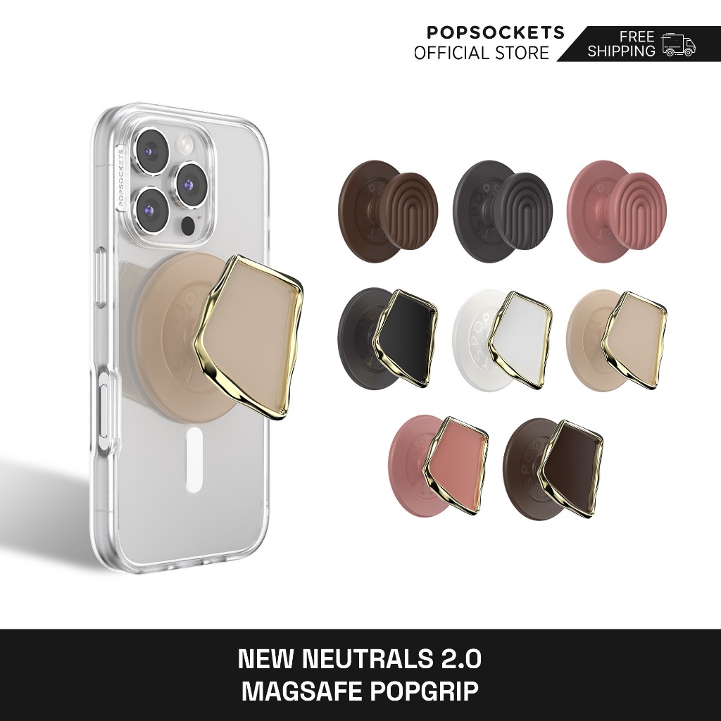 PopSockets New Neutrals 2.0 MagSafe PopGrip| ด้ามจับโทรศัพท์ระดับพรีเมียม| MagSafe iPhone Holder & คล้ายกับที่ใส่แหวน iPhone|