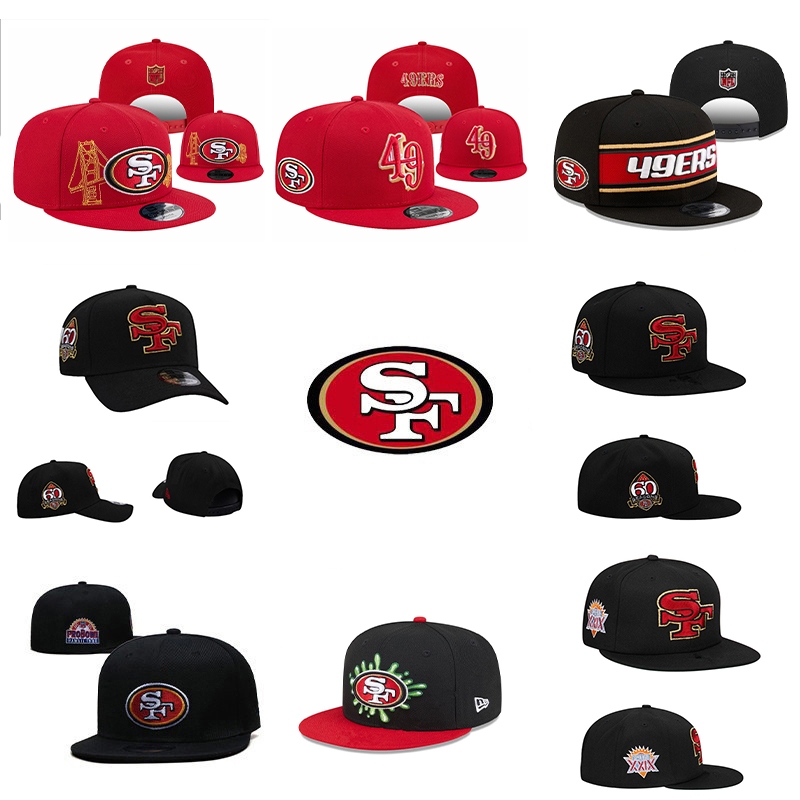 San Francisco 49ers Caps Snapback หมวกปรับได ้ สําหรับผู ้ ชายกีฬากลางแจ ้ ง Unisex