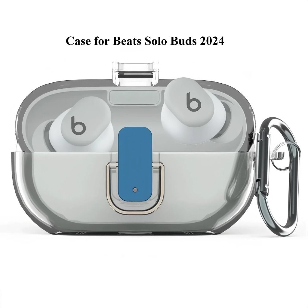 เคสสําหรับ Beats Solo Buds 2024 พร้อมล็อคที่ปลอดภัย ฝาครอบดีไซน์ชิ้นเดียวที่เชื่อมต่อเข้ากับ Beats S