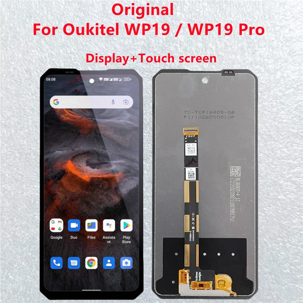 Original สําหรับ Oukitel WP19 หน้าจอ LCD Touch Digitizer แผงกระจกเซ็นเซอร์สําหรับ Oukitel WP19 Pro จ