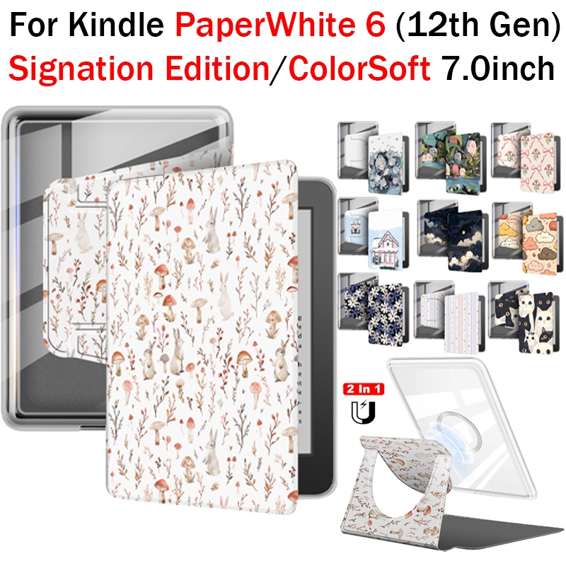 สําหรับ Kindle PaperWhite 6 (12th) ColorSoft Signature Edition 2024 7.0 สมาร์ทแม่เหล็กที่ถอดออกได้ E