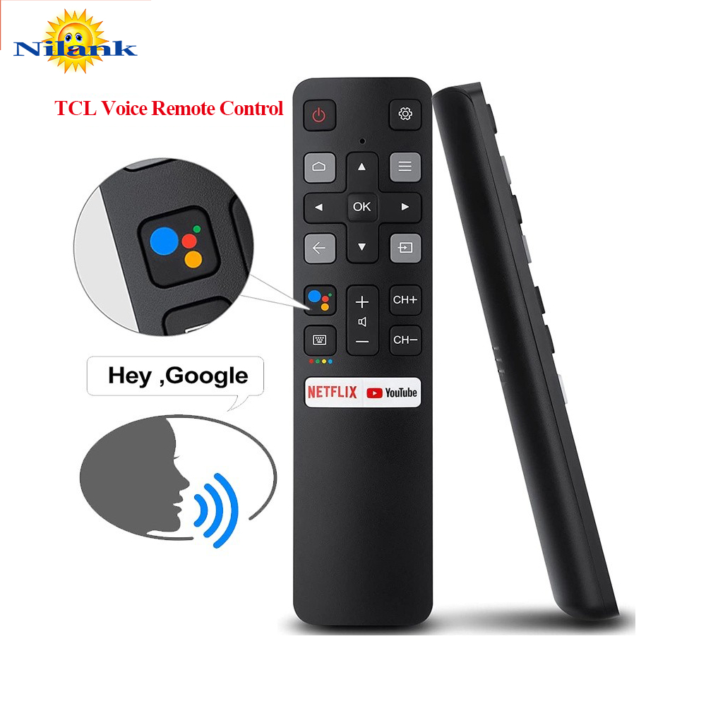 Remote รีโมททีวี TCL Android TV รุ่น RC802V แบบอัปเกรด (พร้อมฟังก์ชันสั่งงานด้วยเสียง)Netflix,YouTube