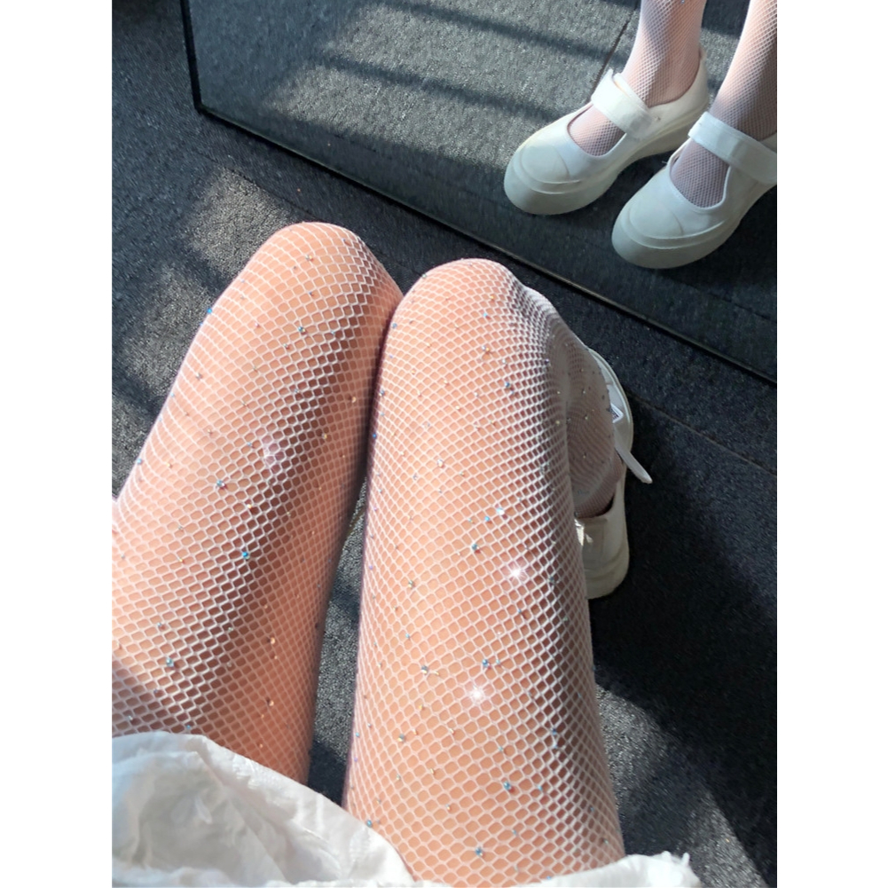 💎ถุงน่องตาข่ายสูงเอวสีดำเพชร! ไรน์สโตนแวววาว ✨ สไตล์ปาร์ตี้สวยสุด ออกแรงส่งไวใน24ชม - รูปที่ 6