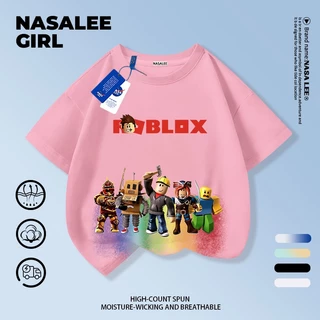 【จัดส่งทันที】เสื้อยืดเด็ก NASA สีดำ ผ้าฝ้ายระบายอากาศดี ลายตัวการ์ตูนตัวต่อ สำหรับเด็กอายุ 3-16 ปี