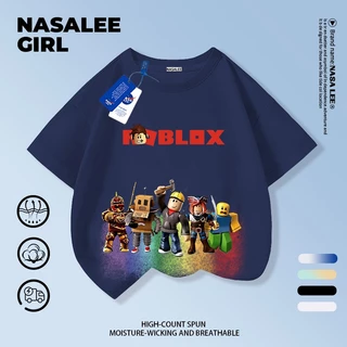 【จัดส่งทันที】เสื้อยืดเด็ก NASA สีดำ ผ้าฝ้ายระบายอากาศดี ลายตัวการ์ตูนตัวต่อ สำหรับเด็กอายุ 3-16 ปี