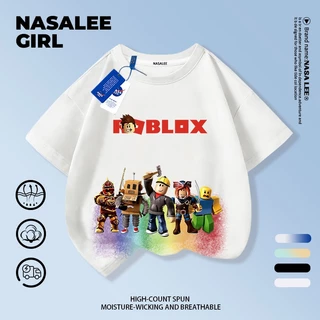 【จัดส่งทันที】เสื้อยืดเด็ก NASA สีดำ ผ้าฝ้ายระบายอากาศดี ลายตัวการ์ตูนตัวต่อ สำหรับเด็กอายุ 3-16 ปี