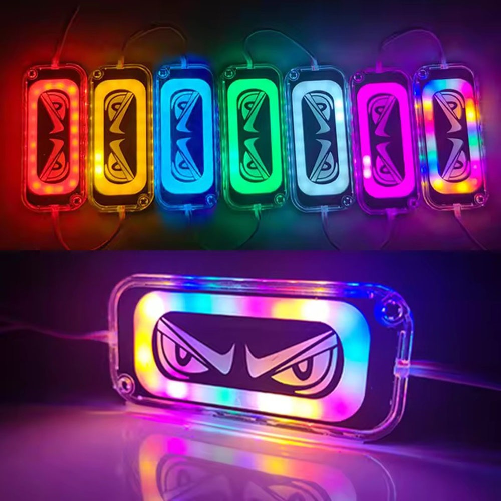 1pcs RGB Led Evil Eye โมดูล Demon Eye Strobe ไฟเตือนรถ motocycle กระพริบโคมไฟฉุกเฉินสีขาวสีฟ้าสีแดง