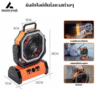 พร้อมส่ง⚡️พัดลม Mountpeak พัดลมแบบพกพา 20000mAh ปรับลมได้ 3 ระดับ หน้าจอ LED แบบพกพา พับได้