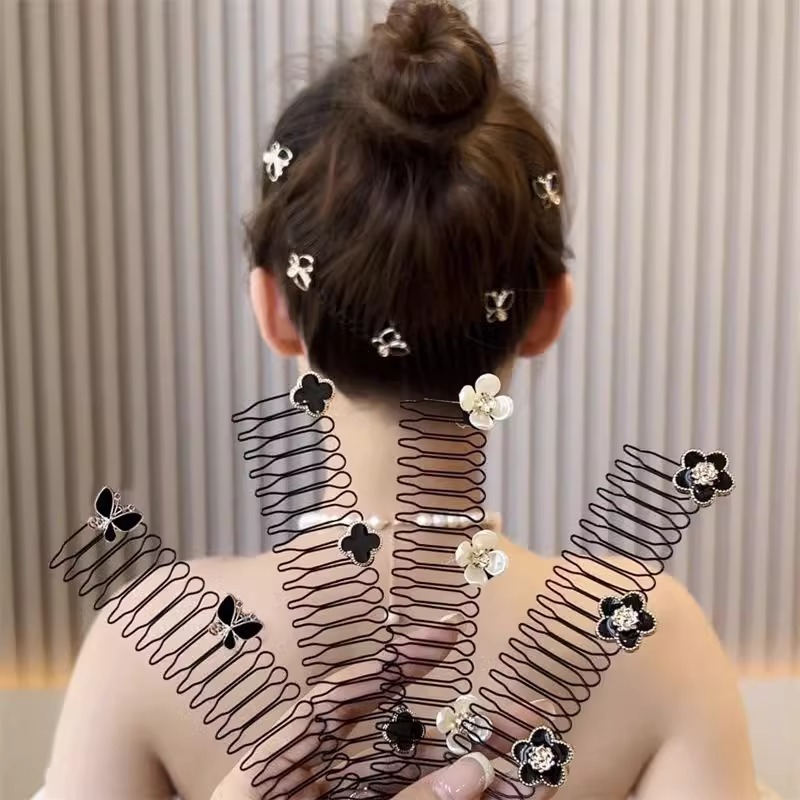 ผมหักเครื่องมือที่มีประโยชน์รูปแบบใหม่ผีเสื้อดอกเคมีเลียดึงหวีกิ๊บติดผมหญิงคงที่แทรกหวีกิ๊บ