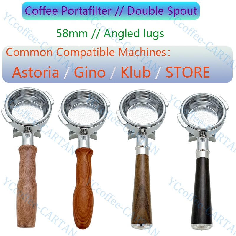 Store/Gino/Kolub/Astoria Coffee Machince Handle With Double Flow Spout 58mm Portafilter
