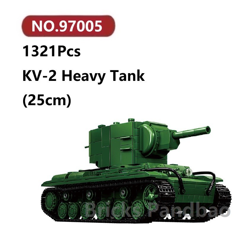 ✨KV-2 รถถังหลัก โมเดลประกอบแล้ว 1321ชิ้น 12GO Tank ของเล่นจิ๊กซอว์