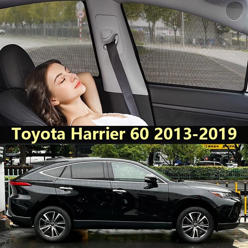 ม่านบังแดดหน้าต่างรถแม่เหล็กสําหรับ Toyota Harrier 60 2013-2019 ฝาครอบหน้าต่างรถผ้าม่านอุปกรณ์เสริม