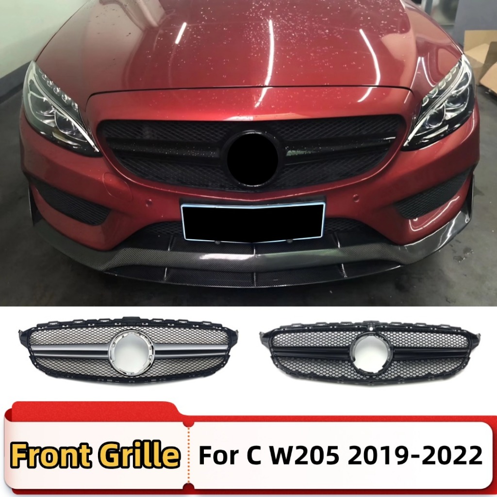 Hood ตาข่ายกระจังหน้ากันชนย่างกีฬาตารางการปรับแต่งอุปกรณ์เสริมสําหรับ Mercedes Benz C class W205 C20