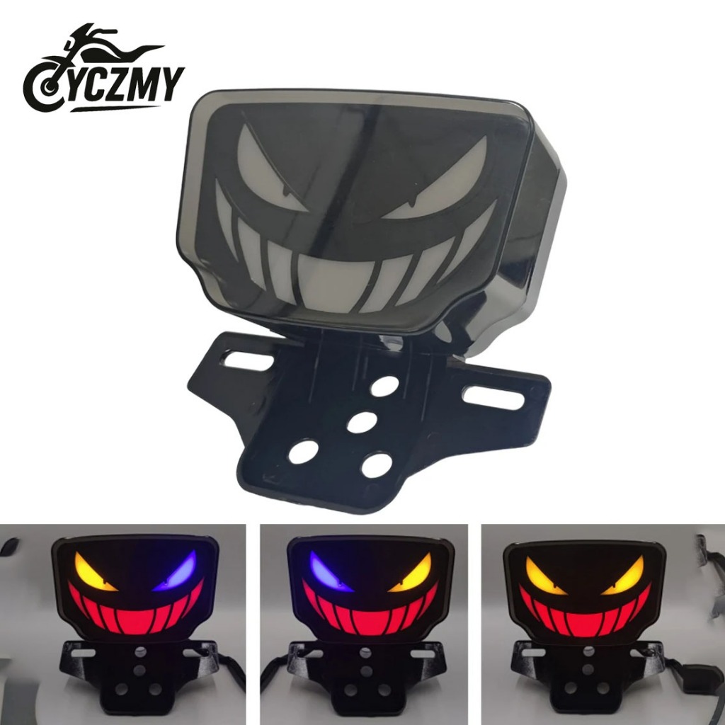 รถจักรยานยนต์ LED Devil Eye ไฟท้ายเบรคด้านหลังโคมไฟ Integration Tail พร้อมแบบไดนามิกแฟลชสําหรับ Hond