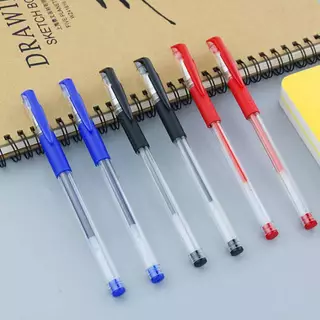 ปากกาเจล 20/50/100/200 ชิ้น ปากกาเจลหัวเข็ม 0.5 มม. สีดำ สีแดง สีฟ้า สำหรับการเขียนที่คมชัด