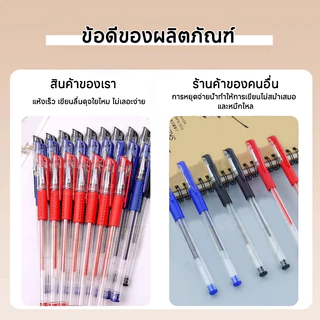 ปากกาเจล 20/50/100/200 ชิ้น ปากกาเจลหัวเข็ม 0.5 มม. สีดำ สีแดง สีฟ้า สำหรับการเขียนที่คมชัด