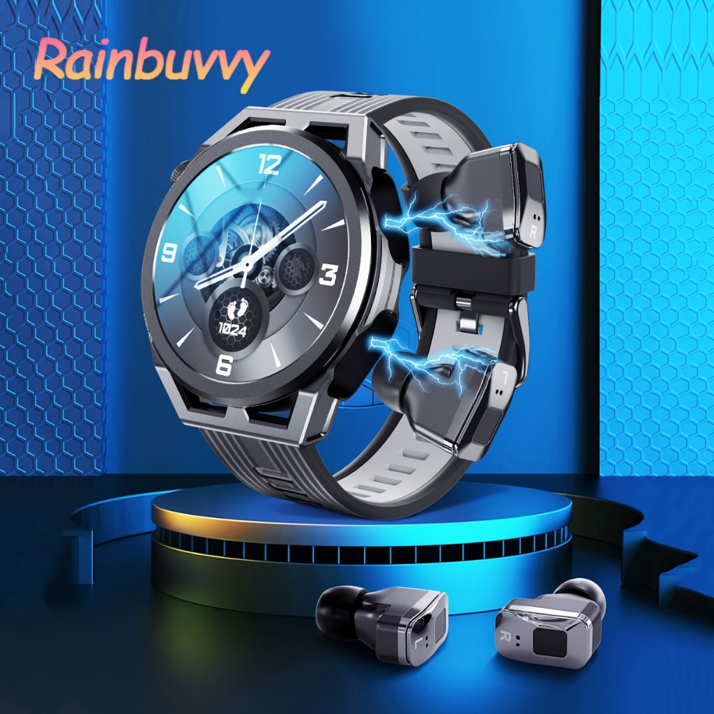 N18 สมาร์ทนาฬิกาเพลง 1.53 หน้าจอสีชุดหูฟัง 2-in-1 บลูทูธชุดหูฟังคู่โทร 4G หน่วยความจําท้องถิ่น NFC M