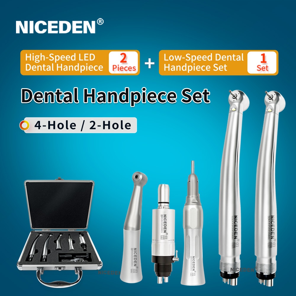 NICEDEN 3+2 ชุด  Handpiece ความเร็วสูง * 2 และ Handpiece ช้า*3 ชุดมอเตอร์ตรง มุมตรง ความเร็วต่ํา สําหรับทันตกรรม M4 B2