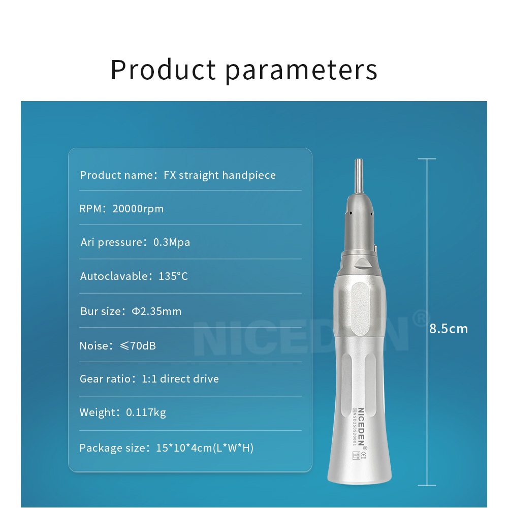 NICEDEN 3+2 ชุด  Handpiece ความเร็วสูง * 2 และ Handpiece ช้า*3 ชุดมอเตอร์ตรง มุมตรง ความเร็วต่ํา สําหรับทันตกรรม M4 B2 - รูปที่ 7