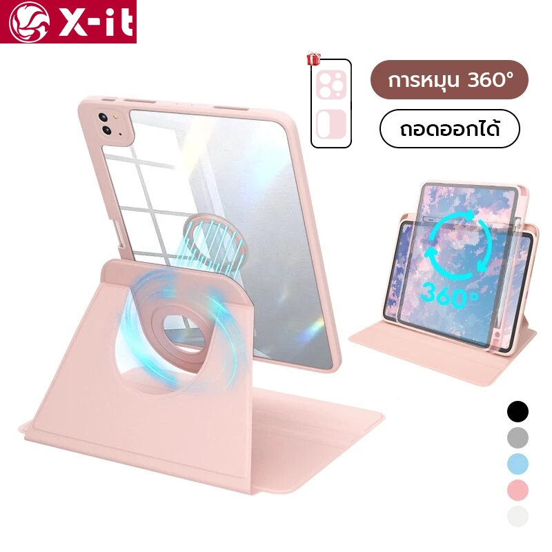 X-IT สําหรับ iPad (A16) 12th 11th 10th 9 8 7 รุ่น 11 นิ้ว 2025 Case, Slim Smart Cover พร้อม Hard Shell Back, Auto Wake/Sleep สําหรับ iPad Air 8 7 6 5 4 3 M2 M3 pro 11 13 นิ้ว M4 M5