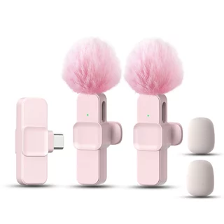 ไมค์หนีบปกเสื้อไร้สายขนาดเล็ก ไมค์คู่ลดเสียงรบกวน รองรับ Type-C/iOS เสียบปุ๊บใช้ได้ทันที เหมาะสำหรับอัดเสียง สตรีมสด คลิป Vlog หรือสอนหนังสือ