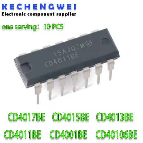 10PCS CD4017BE CD4015BE CD4013BE CD4011BE CD4001BE CD40106BE CD4070BE CD4018BE CD4016BE DIP-14 CD401