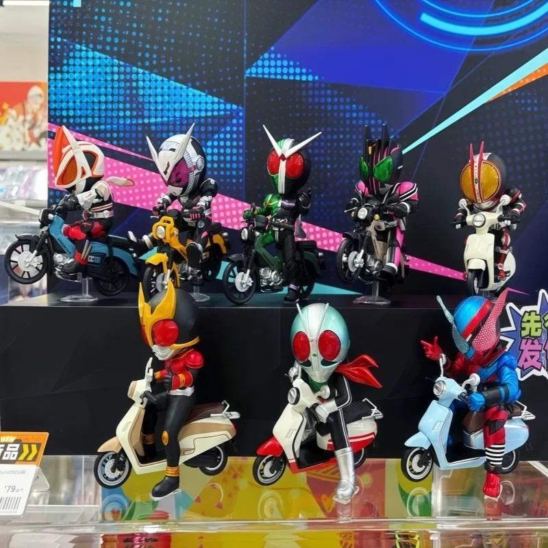 ของแท้ Bandai BNFIGURE Q Series Kamen Rider x HONDA Mystery Box Joint Figure ของขวัญวันหยุด