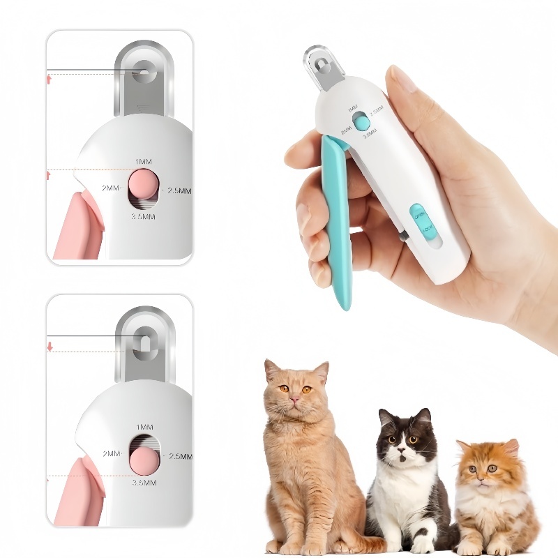 กรรไกรตัดเล็บสัตว์เลี้ยงแมวสุนัขทุ่มเทตัดเล็บเครื่องมือที่มีประโยชน์ป้องกันการน่าเบื่อสัตว์เลี้ยงนิ้วเท้ากรงเล็บ ที ริมเมอร์ เครื่องบดตัดกรูมมิ่ง 2 ใน 1 สัตว์เลี้ยงเล็บ ปัตตาเลี่ยน ปรับรู