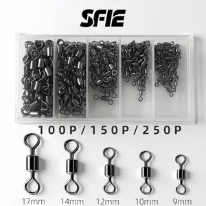 อุปกรณ์ตกปลาแบริ่งหมุนลูกกลิ้งการเชื่อมต่อแหวนอุปกรณ์ตกปลา Anti-Tangling Line Strong ทนทานหลายข้อกําหนด O