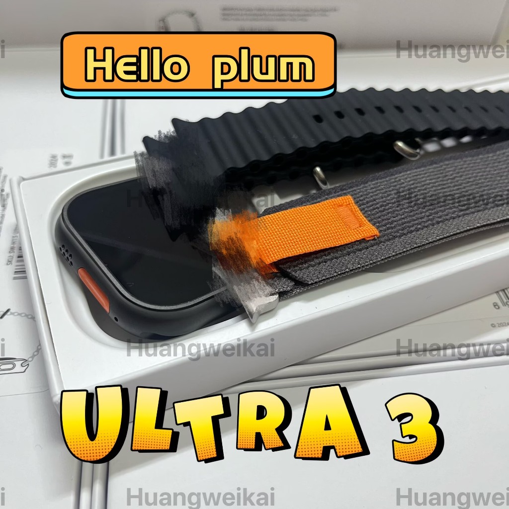 Amoled 2026 H26 ultra 3 TOP HELLO PLUM smartwatch NFC 49 มม.กีฬาสมาร์ทนาฬิกาสร้อยข้อมือไร้สายชาร์จ B