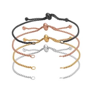 สายสร้อยข้อมือรูด สแตนเลส 3ชิ้น 3.5-11.5ซม ปรับได้ DIY แฟชั่นมินิมอล สไตล์เรียบง่าย