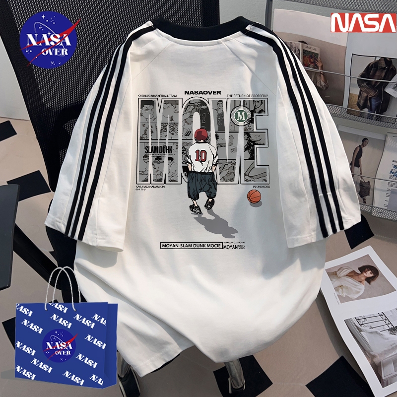 【พร้อมส่ง】🔥NASA ฤดูร้อน oversize แขนสั้น เสื้อยืด สไตล์ญี่ปุ่น Anime 💥ยูนิเซ็กส์ cool street styleYG1037