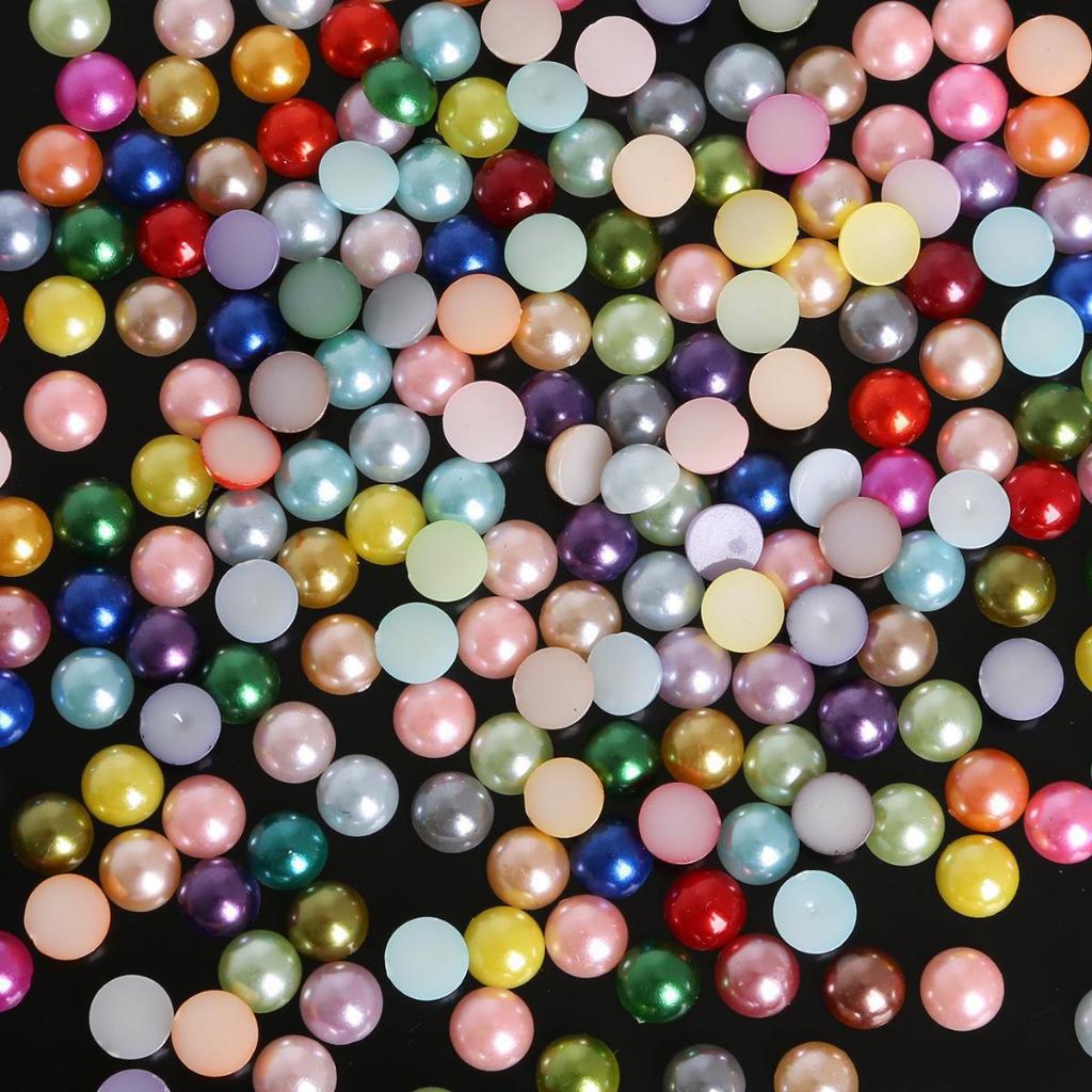 ✨ลูกปัดเลียนแบบไข่มุกครึ่งซีก ขนาด 2-14มม. (ขายส่ง/อุปกรณ์ทำเล็บ) สำหรับ DIY เครื่องประดับผู้หญิง