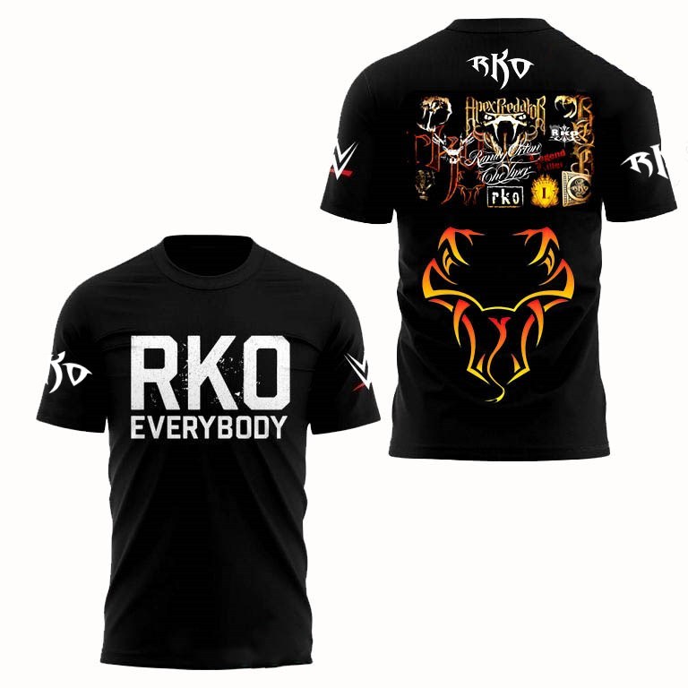 Wwe Mens Black Randy Orton RKO Everybody เสื้อยืด Vintage Gym Tee Tops