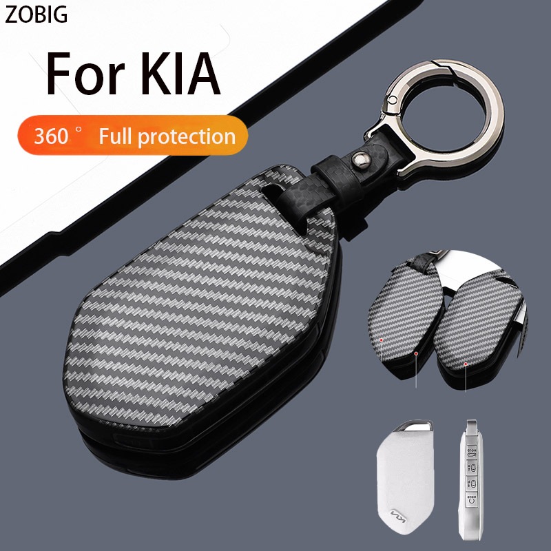 ZOBIG รถพลาสติก ABS Key Fob ฝาครอบซิลิโคนปุ่ม Key Shell Fit สําหรับ Kia Key ป้องกัน Fit สําหรับ 2023 2024 2025 Kia GT Line Telluride EV9 Picanto Sorento MQ4 Sportage Carens