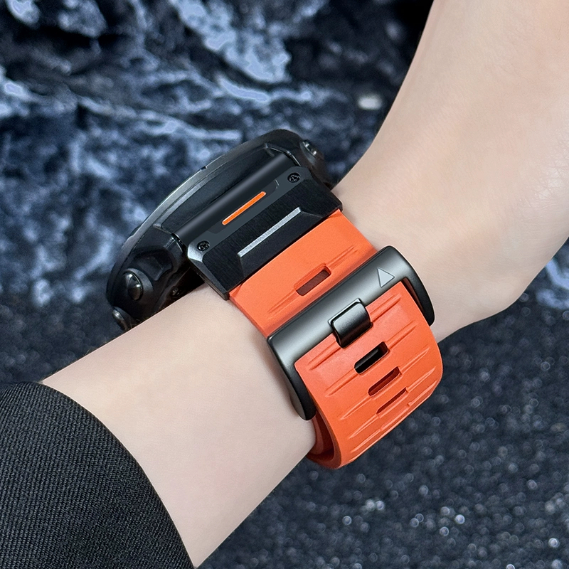 สาย FKM เหมาะสําหรับนาฬิกา Garmin สายสปอร์ต fluororubber 22mm 26mm