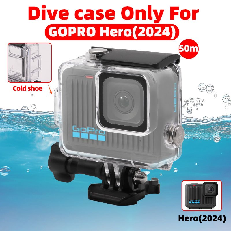 เคสกันน้ำ 50 ม. สำหรับกล้องแอคชั่น GoPro Hero 4K Dive Case เคสดำน้ำ เปลือกป้องกัน อุปกรณ์เสริมกล้องขนาดเล็ก 13 นิ้วใหม่ล่าสุด Waterproof Case